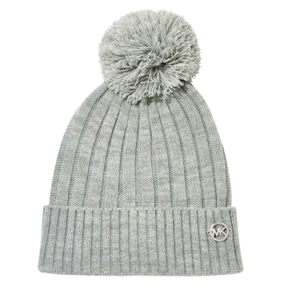 Michael Kors Gray Beanie with Pom - Picture 3 of 6